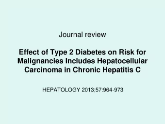 Carcinoma in Chronic Hepatitis C  HEPATOLOGY 2013;57:964-973  Introduction  Chronic hepatitis C