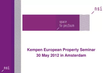 Kempen European Property Seminar  30 May 2012 in Amsterdam  Profile  Top 3 listed Dutch mixed real