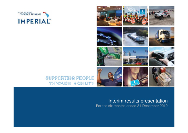 interim results presentation