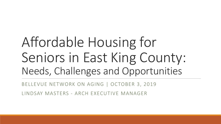 affordable housing for seniors in east king county