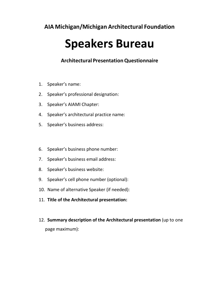 speakers bureau