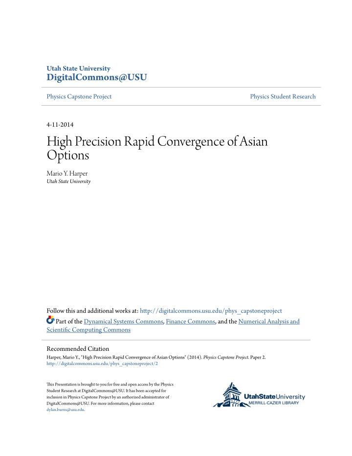 high precision rapid convergence of asian options