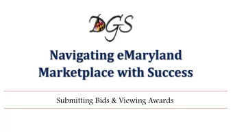 Submitting Bids &amp; Viewing Awards  Procurement Overview  The Competitive Sealed Bid Process