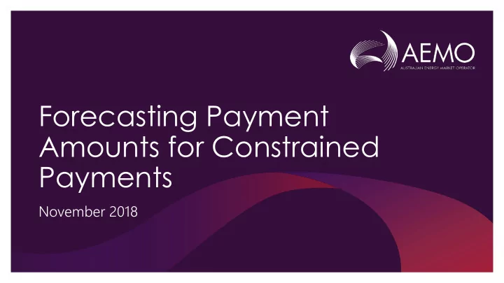 forecasting payment amounts for constrained