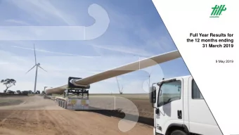 31 March 2019  9 May 2019  Business is focused on performing across the asset life cycle