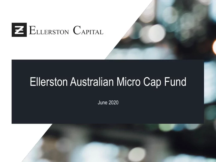 ellerston australian micro cap fund