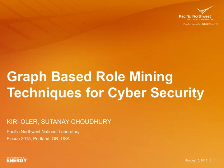 graph based role mining techniques for cyber security