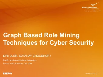 Graph Based Role Mining  Techniques for Cyber Security  KIRI OLER, SUTANAY CHOUDHURY  Pacific