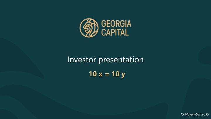 investor presentation