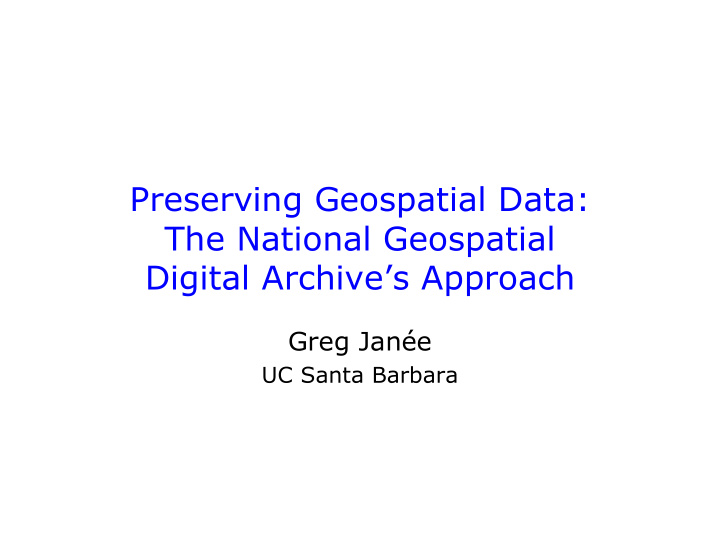 preserving geospatial data the national geospatial