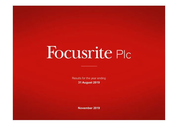 results for the year ending 31 august 2019 november 2019