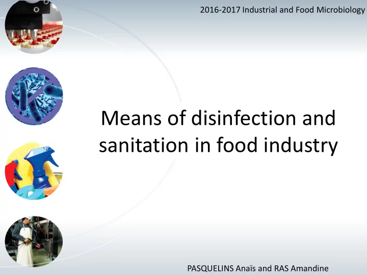 means of disinfection and