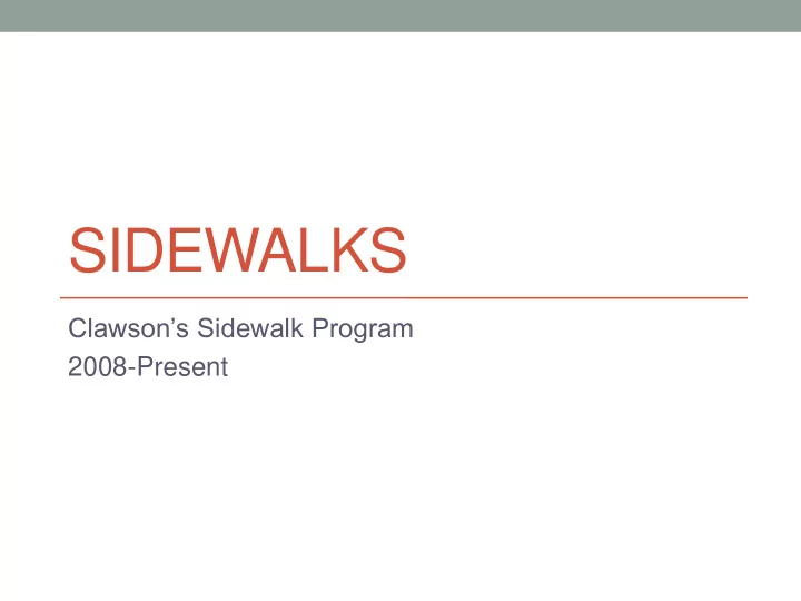 sidewalks