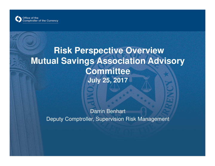 risk perspective overview mutual savings association