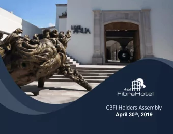CBFI Holders Assembly April 30 th , 2019  Disclaimer  This presentation is strictly confidential,