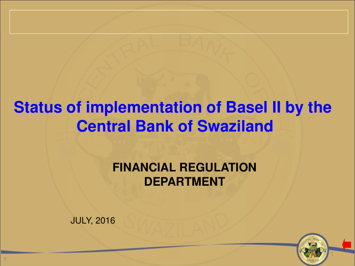 status of implementation of basel ii by the