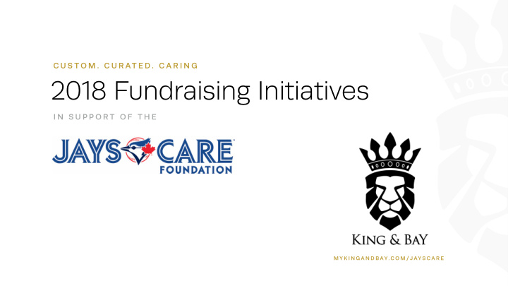 2018 fundraising initiatives