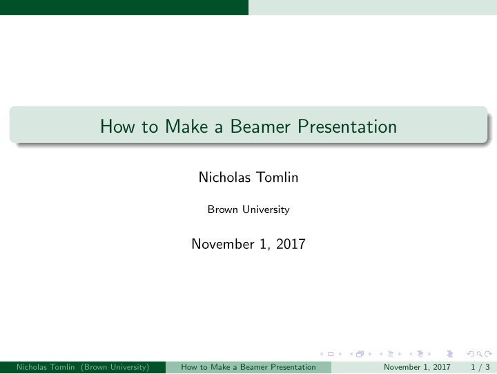 how to make a beamer presentation
