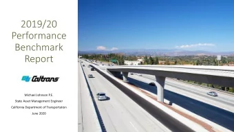 2019/20  Performance  Benchmark  Report  Michael Johnson P.E.  State Asset Management Engineer