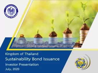 Sustainability Bond Issuance  Investor Presentation  July, 2020  Disclaimer  NOT FOR CIRCULATION OR
