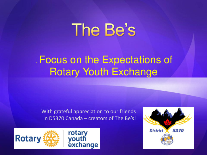 a focus on the expectations of rotary youth exchange