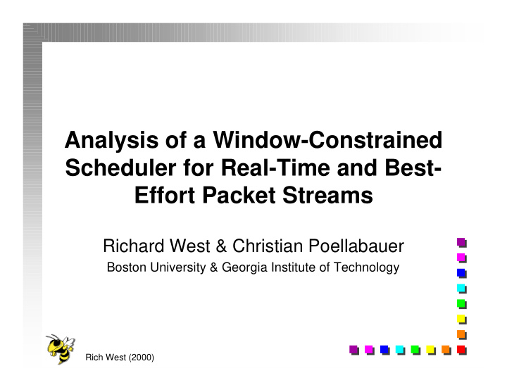 analysis of a window constrained scheduler for real time