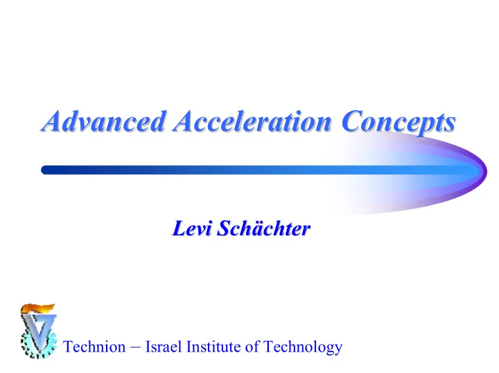 advanced acceleration concepts advanced acceleration