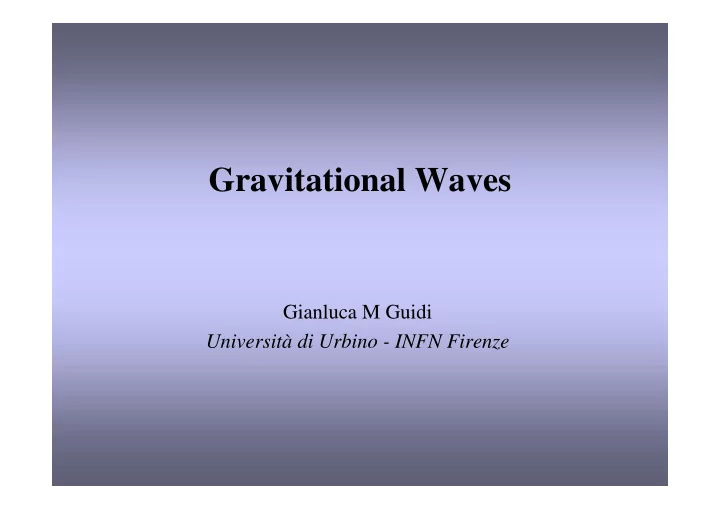gravitational waves