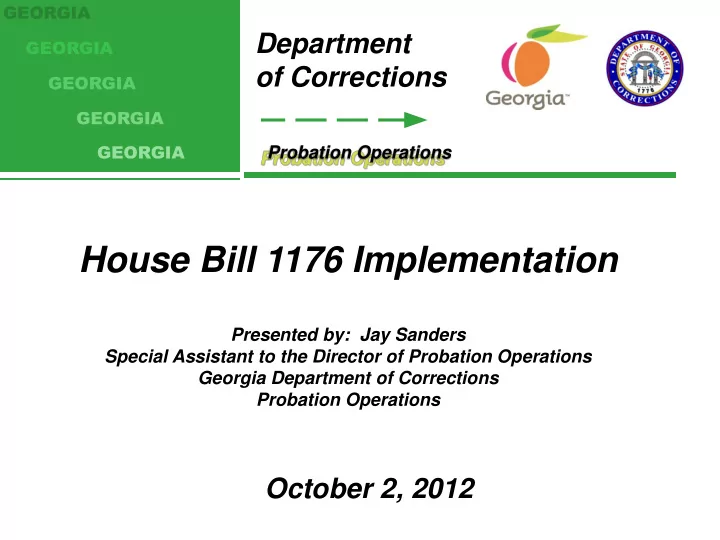 october 2 2012 hb 1176 implementation goals of the