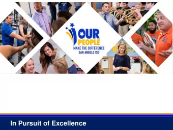 In Pursuit of Excellence  Long Range Facilities Planning Committee  Meeting 2: Tuesday, October 3,