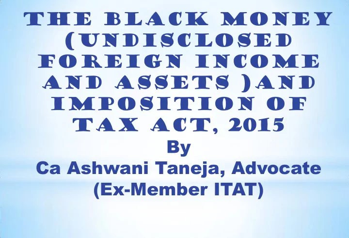 the black money