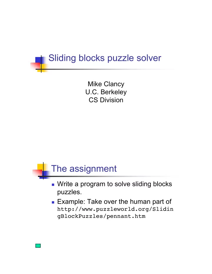 sliding blocks puzzle solver