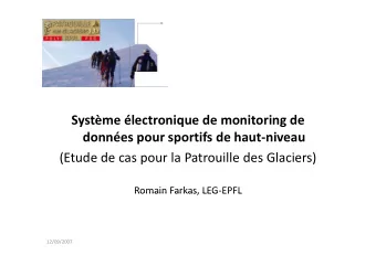Systme lectronique de monitoring de  d donnes pour sportifs de haut  niveau    if d h  i