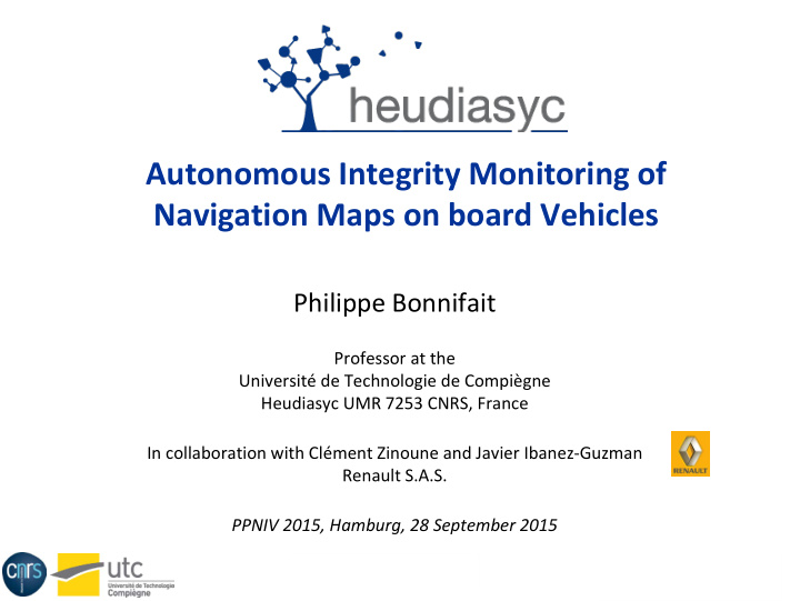 autonomous integrity monitoring of navigation maps on