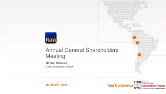 Annual General Shareholders  Meeting  Manuel Olivares  Chief Executive Officer March 19 th , 2019
