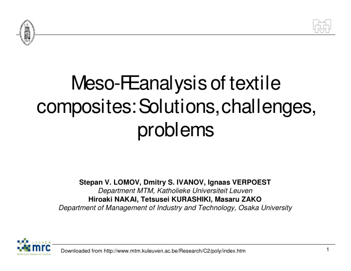 meso f e analysis of textile composites solutions