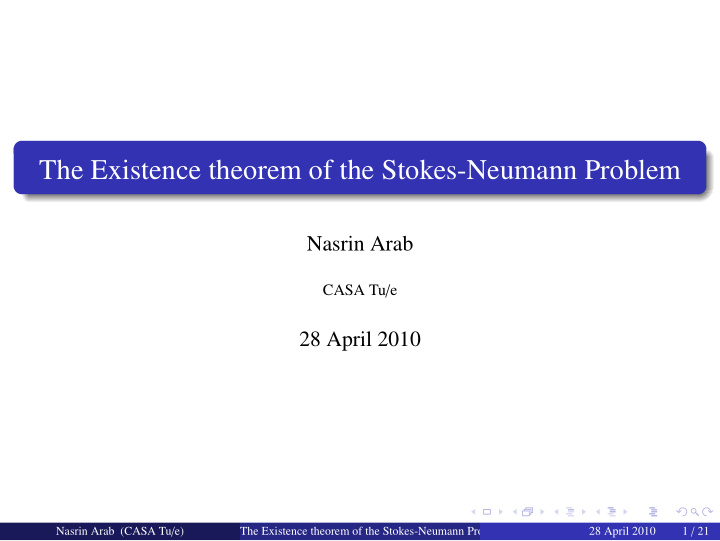 the existence theorem of the stokes neumann problem