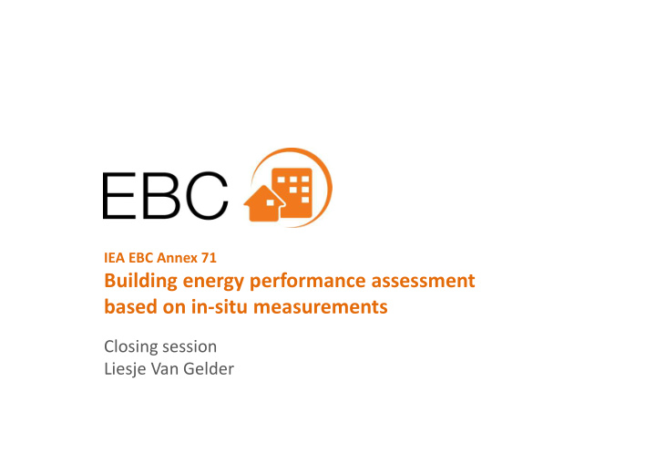 building energy performance assessment based on in situ