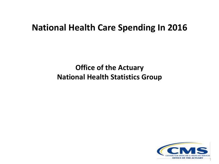 national health care spending in 2016
