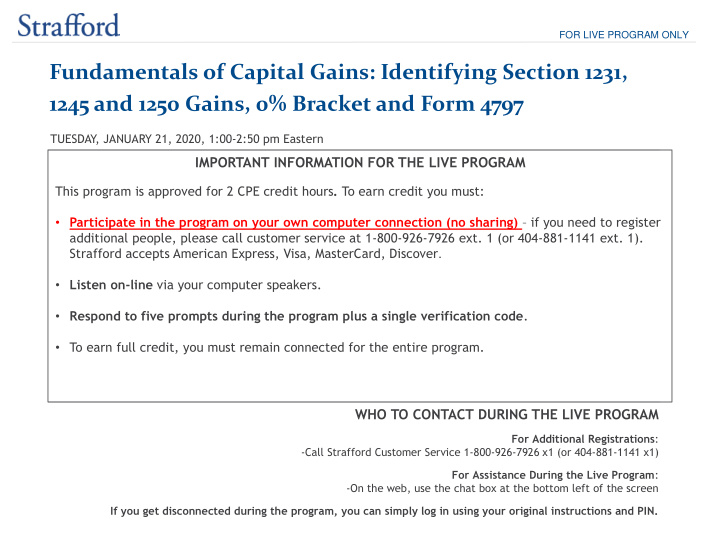 fundamentals of capital gains identifying section 1231