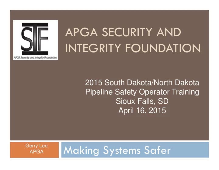 apga security and integrity foundation