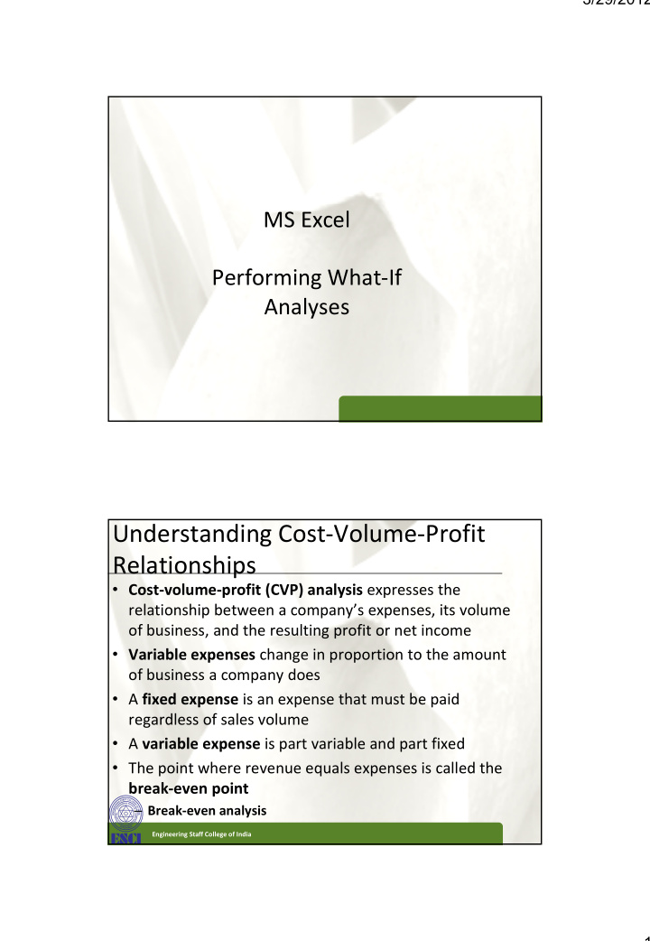understanding cost volume profit