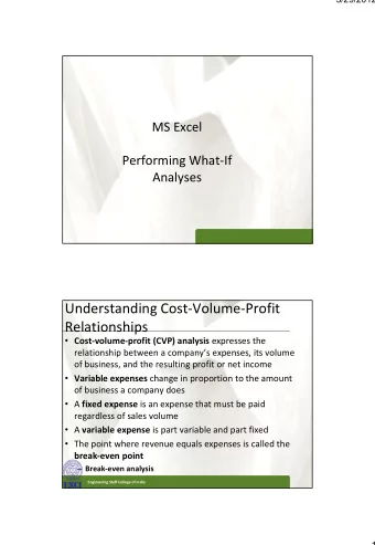 Understanding Cost  Volume  Profit  XP  XP  Relationships  Cost  volume  profit