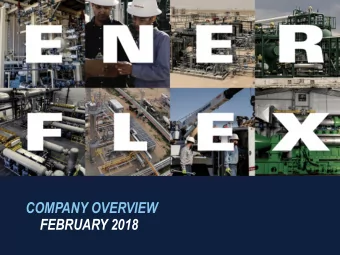 FEBRUARY 2018  FORWARD LOOKING STATEMENTS ADVISORY    This presentation is for information