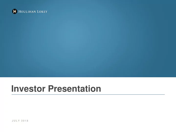 investor presentation
