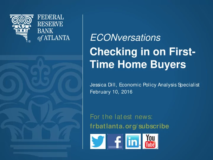 checking in on first time home buyers