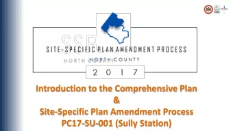 Introduction to the Comprehensive Plan  &amp;  Site-Specific Plan Amendment Process  PC17-SU-001