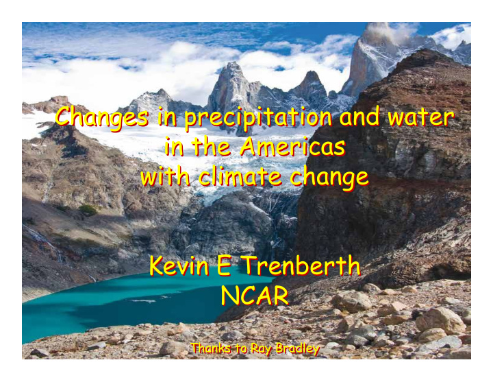 changes in precipitation and water changes in