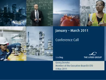 January  March 2011  Conference Call  Georg Denoke  Member of the Executive Board &amp; CFO  4