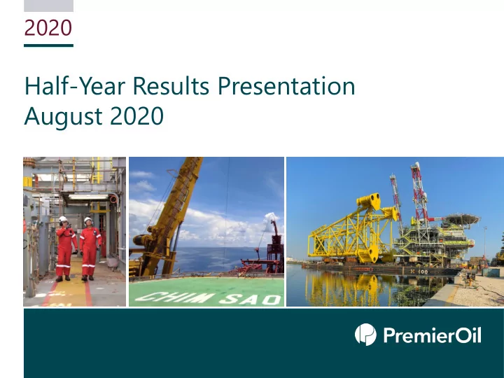 half year results presentation august 2020